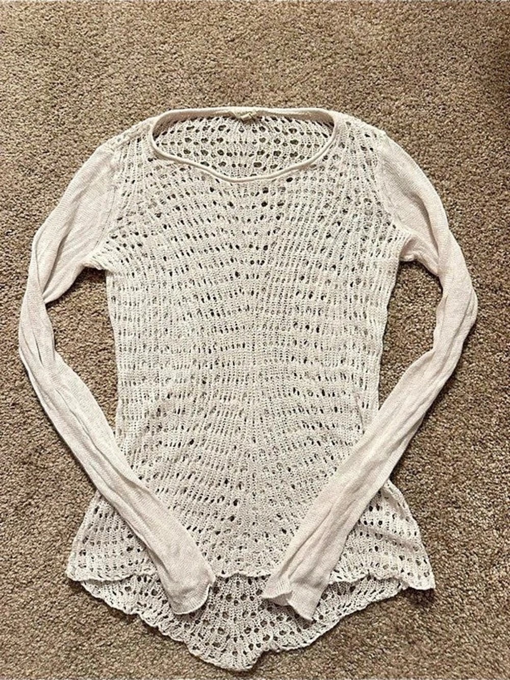 Eileen Fisher Crochet Long Sleeve Top
